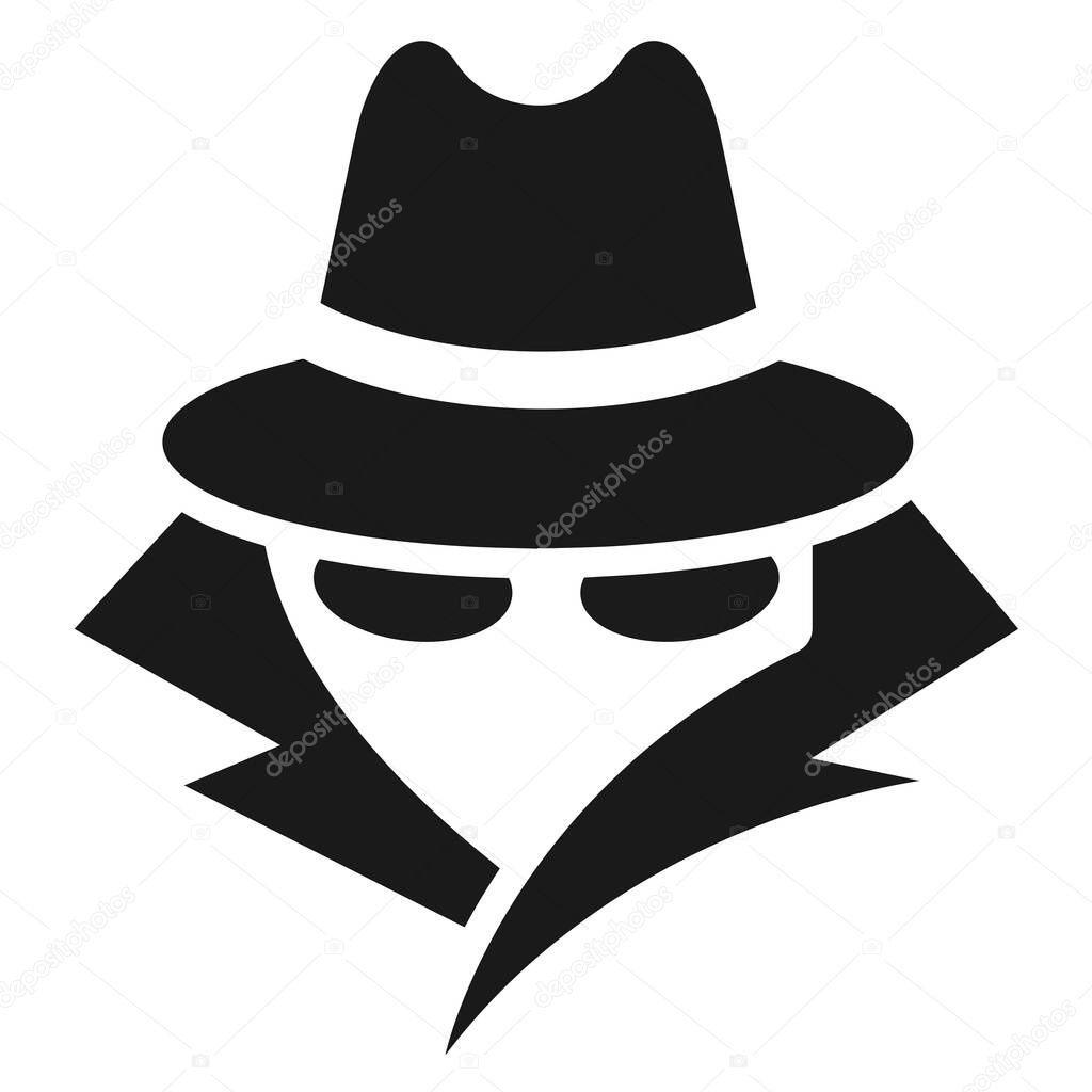 Agent or spy icon. Incognito logo
