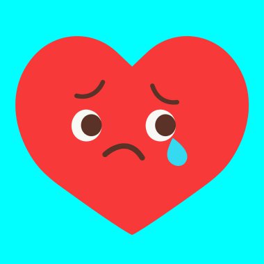 Üzücü Karikatür Kalp Logo Vektörü Sanatı