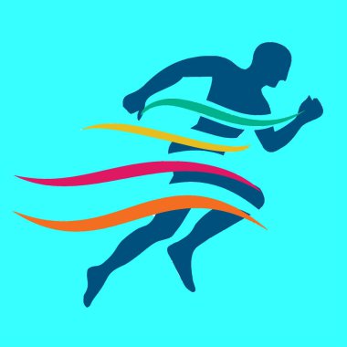 Sporcu logo tasarımı illüstrasyonu
