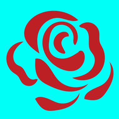 Gül Çiçeği simgesi Logo illüstrasyonu