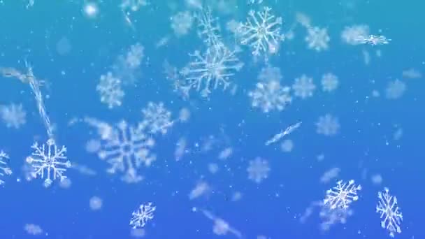 スノーフレーク動画 高品質のスノーフレーク 雪降るビデオアニメーション — ストック動画