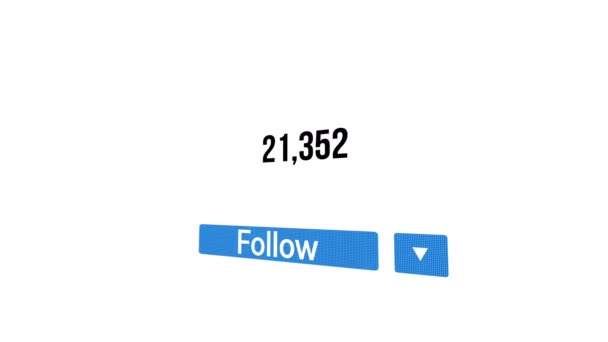 越来越多的追随者去病毒 0到10万追随者 完成100 000名追随者 — 图库视频影像