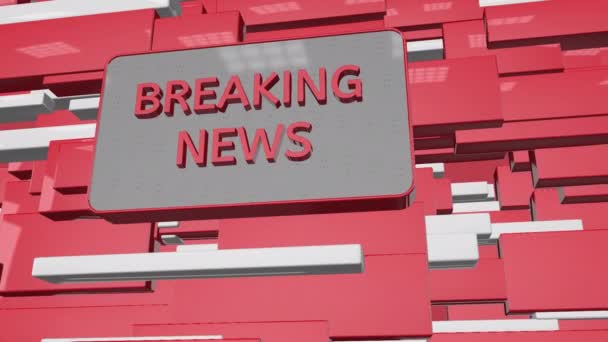Breaking News Text Rendered Text Breaking News News Studio Style — Stock Video