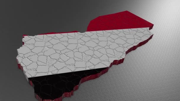 Mapa Jemenu Jemenská Mapa Mapa Vykreslování — Stock video