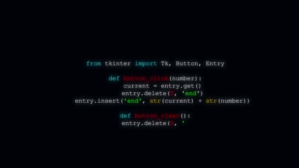 Kode Mengetik Motion Graphics Python Gui Code Typing Animation — Stok Video