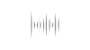 Temiz, döngülü ses dalgası animasyonu: düz beyaz arkaplandaki siyah çizgiler.