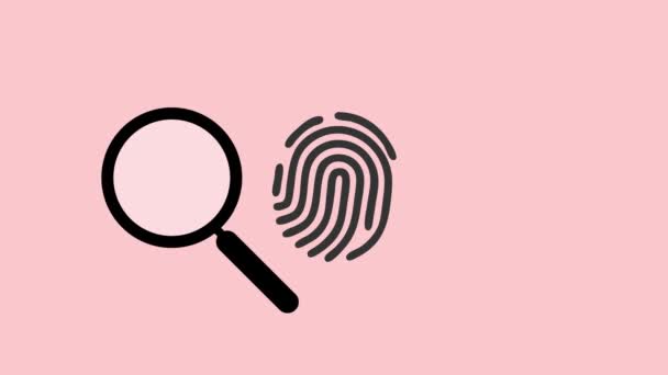 Fingerprint Scanning Magnifying Glass — Stock Video