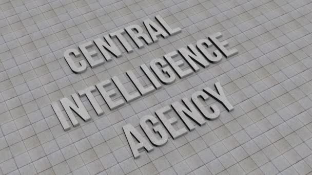 Central Intelligence Agency Name Floor Cia Text Rotating Animation — Stock Video
