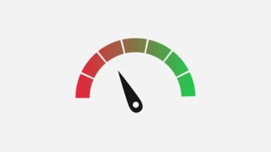 Beyaz arkaplanda 0 'dan Maksimum Canlandırmaya Giden Ölçüm Ölçer