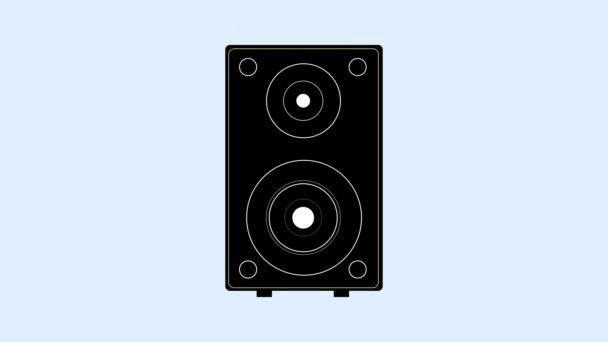 Wireless Speaker Beating Animation Μπλε Φόντο — Αρχείο Βίντεο