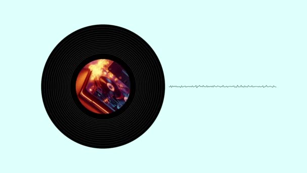 Вічна Канавка Безшовна Петля Незайманого Чорного Вінілу Зображена Надвисокому Визначенні — стокове відео