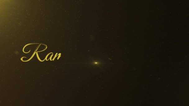 Ramadan Kareem Golden Text Write Effect Текст Золотого Рамадана Карима — стоковое видео
