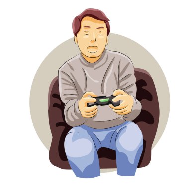 Adam video oyunu oynuyor Heyecanlı ve eğlenceli