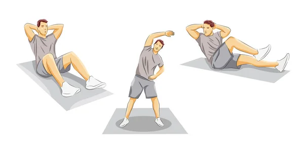 人的锻炼和健身锻炼 — 图库矢量图片