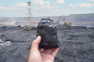 coal in the palm, coal mining industry clipart