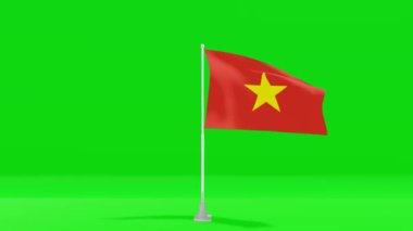 Vetnam bayrağı yeşil ekran videosu. Vietnam bayrağı 4k animasyon videosu