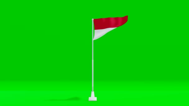 インドネシアの旗グリーン スクリーンアニメオンの動画 4Kインドネシアの旗アニメーション — ストック動画
