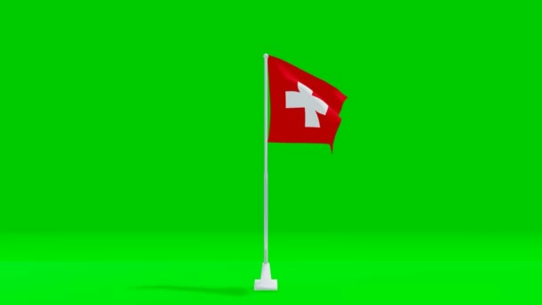 Suisse Drapeau Écran Vert Vidéo Drapeau Suisse Vidéo Animation — Video