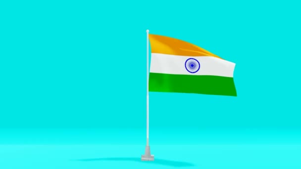 Hindistan Bayrağı Yeşil Ekran Video Hindistan Bayrağı Animasyon Videosu — Stok video