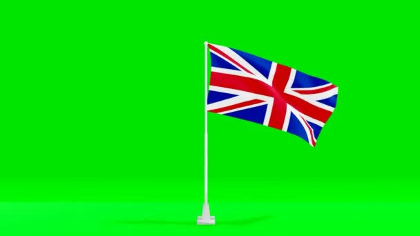 Reino Unido Bandera Pantalla Verde Vídeo Bandera Englad Video Animación — Vídeos de Stock