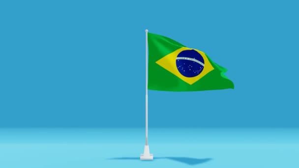 Brasilien Flagge Green Screen Video Brasilien Flagge Animationsvideo — Stockvideo