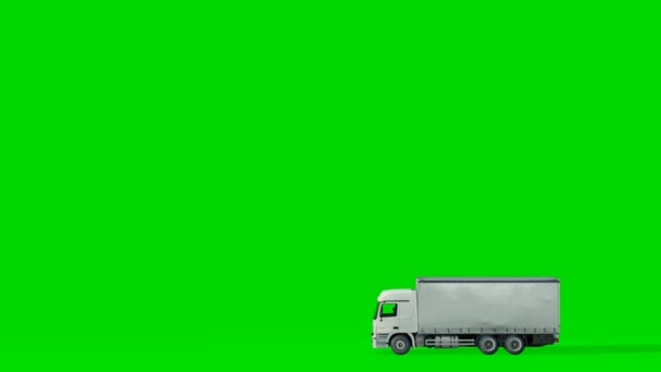 Ciężarówka Zielony Ekran Wideo Animacja Ciężarówki Samochód Ciężarowy Poruszający Się — Wideo stockowe