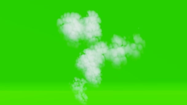 Zielony Ekran Biały Dym Wideo Biały Dym Animacji — Wideo stockowe
