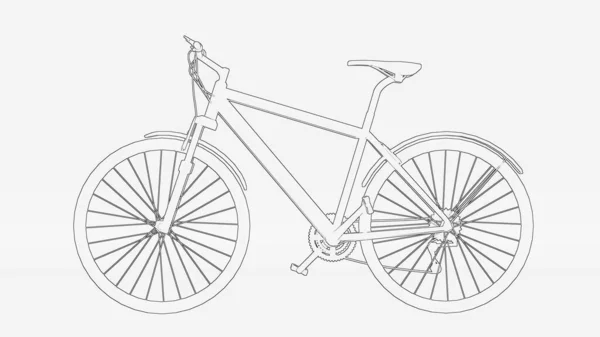 バイサイクルアウトライン 自転車ライン図面 バイクイラスト — ストック写真
