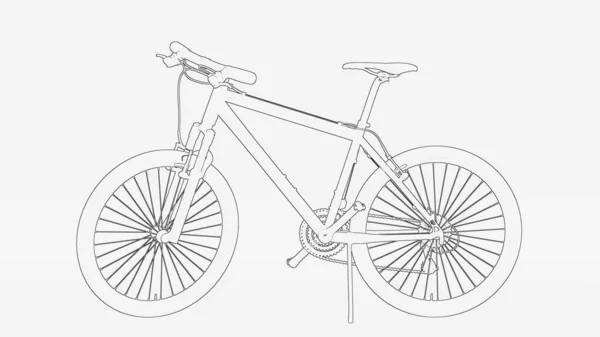 Bike Outline Bike Line Art Bike Illustration — Stock Photo, Image