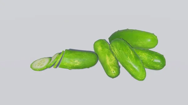 Cucumber Slice Isolated White Background — Stock Photo, Image