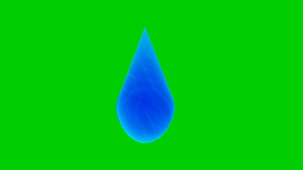 Κινούμενο Νερό Πράσινο Οθόνη Βίντεο Animation Νερό — Αρχείο Βίντεο