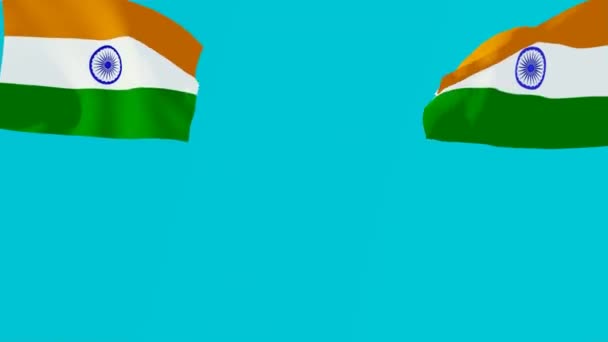Bandeira Índia Vídeo Tela Verde Bandeira Índia Tela Superior Animação — Vídeo de Stock
