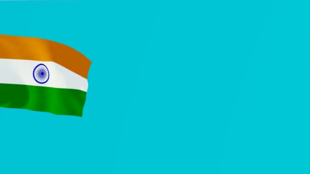 Індія Прапор Зеленого Екрану Відео Індія Прапор Руху Анімація Відео — стокове відео