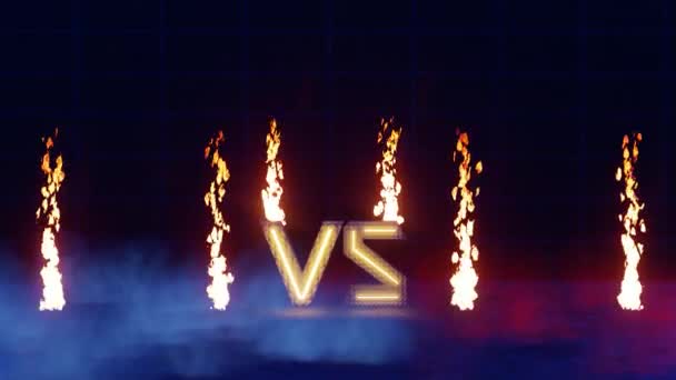 Latar Belakang Video Arena Pertempuran Dikelilingi Oleh Api Dan Efek — Stok Video