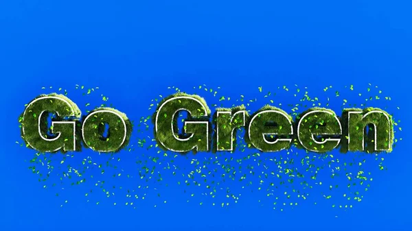 Идти Зеленый Изолирован Синем Фоне — стоковое фото