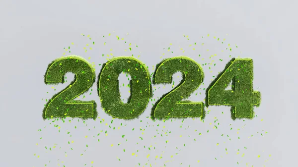 2024材料绿草 白色背景隔离 免版税图库图片