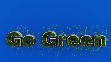 Mavi arkaplanda izole edilmiş yeşil animasyona git