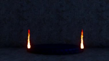 3d arkaplan ürünleri geometrik platformlu podyum sahnesini gösteriyor. Soyut beton arka plan vektörü. Podyumlu 3d. Ürünleri göster. 
