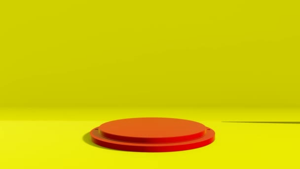 Produkty Tła Wyświetlają Czerwoną Scenę Podium Geometryczną Platformą Żółty Wektor — Wideo stockowe