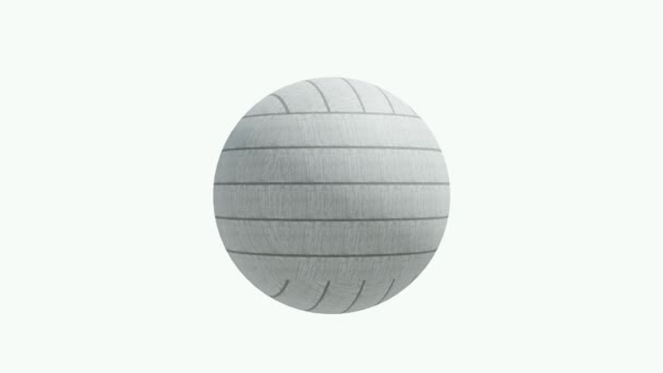 3Dアニメーション 白い背景で隔離されたコンクリート ラインの壁の球を回転させます — ストック動画