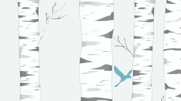 Nahaufnahme Von Walpaper Baum Und Vögel Material Struktur Der Struktur — Stockvideo