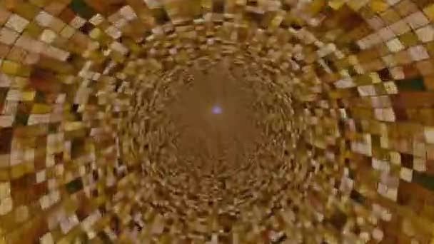 用抽象的瓷砖制成的隧道尽头的光明之旅 — 图库视频影像