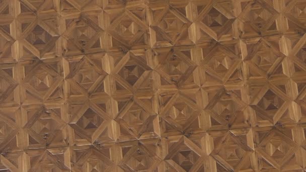 Nærbillede Træmateriale Naturlig Træ Tekstur Struktur Trægulv Væg Dækker Interiør – Stock-video