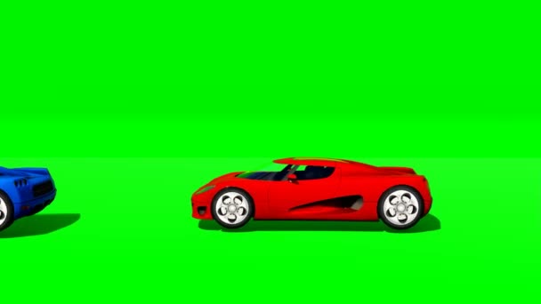 Σούπερ Αυτοκίνητο Πράσινο Οθόνη Animation — Αρχείο Βίντεο