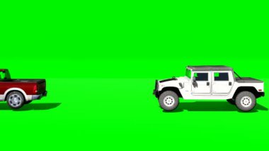 Spor Malzeme Aracı. SUV yeşil ekran aminasyonu