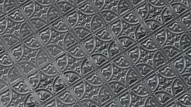 古典的な錫の天井のタイル ブラックテクスチャ — ストック動画