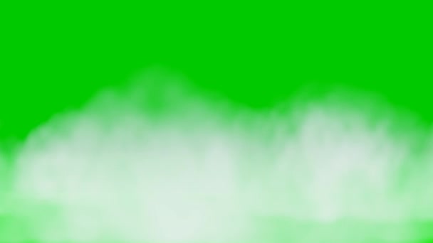 Biały Dym Zielonym Ekranie Tło Klawisza Chroma Ilustracja — Wideo stockowe