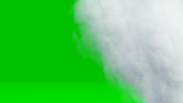 Biały Dym Zielonym Ekranie Tło Klawisza Chroma Ilustracja — Wideo stockowe