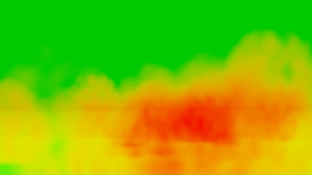 黄烟在绿色的屏幕上 色彩斑斓的背景 3D说明 — 图库视频影像