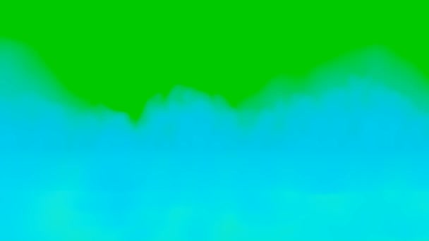 Niebieski Dym Zielonym Ekranie Tło Klawisza Chroma Ilustracja — Wideo stockowe